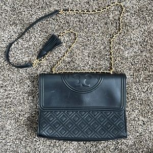 Tory Burch Large Fleming Lambskin Convertible Shoulder Bag